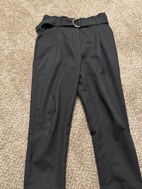 ALC High-Waist Black Belted Trousers - Women's Tailored Pants